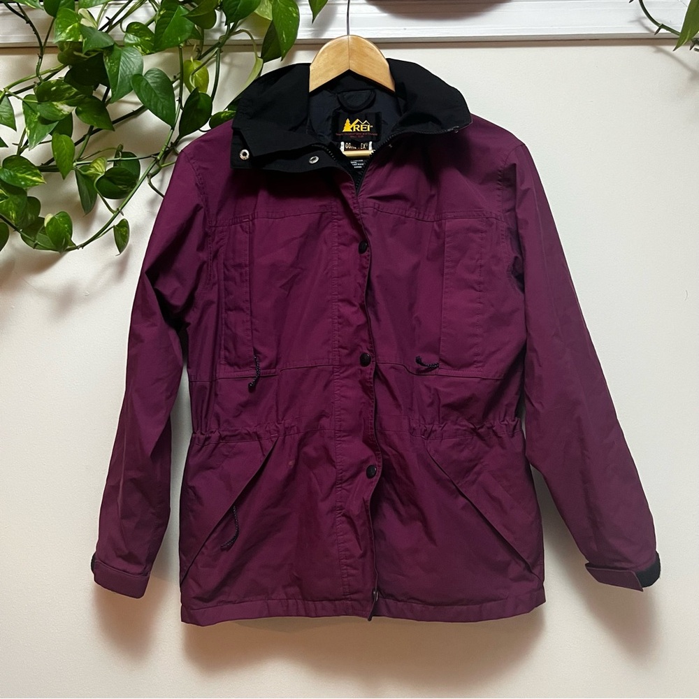 REI Women's Outdoors Vintage Purple Plum Magenta Shell Windbreaker XS 6